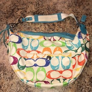 Authentic Coach Scribble multi color HoBo bag